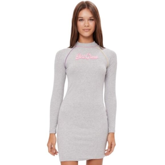 BERSHKA Girl Crew Ribbed Dress Long Sleeves Size S - Picture 1 of 14